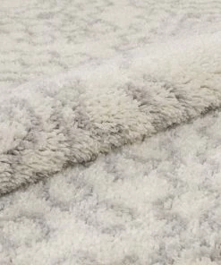 Well Woven Mirela Moroccan Diamond Shag Grey Rug