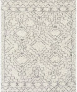 Well Woven Mirela Moroccan Diamond Shag Grey Rug