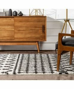 Well Woven Besa Moroccan Tribal Shag White Rug Global