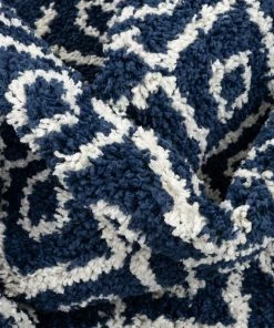 Well Woven Global Agata Moroccan Geometric Shag Blue Rug