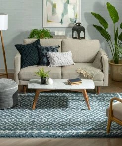 Well Woven Global Agata Moroccan Geometric Shag Light Blue Rug