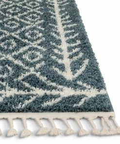Well Woven Global Agata Moroccan Geometric Shag Light Blue Rug