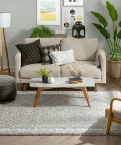 Well Woven Global Agata Moroccan Geometric Shag Grey Rug