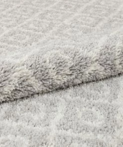 Well Woven Global Agata Moroccan Geometric Shag Grey Rug