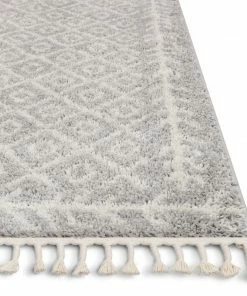 Well Woven Global Agata Moroccan Geometric Shag Grey Rug