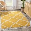 Well Woven Celosia Moroccan Trellis Shag Yellow Rug