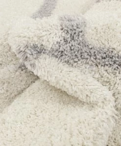 Well Woven Celosia Moroccan Trellis Shag White Rug