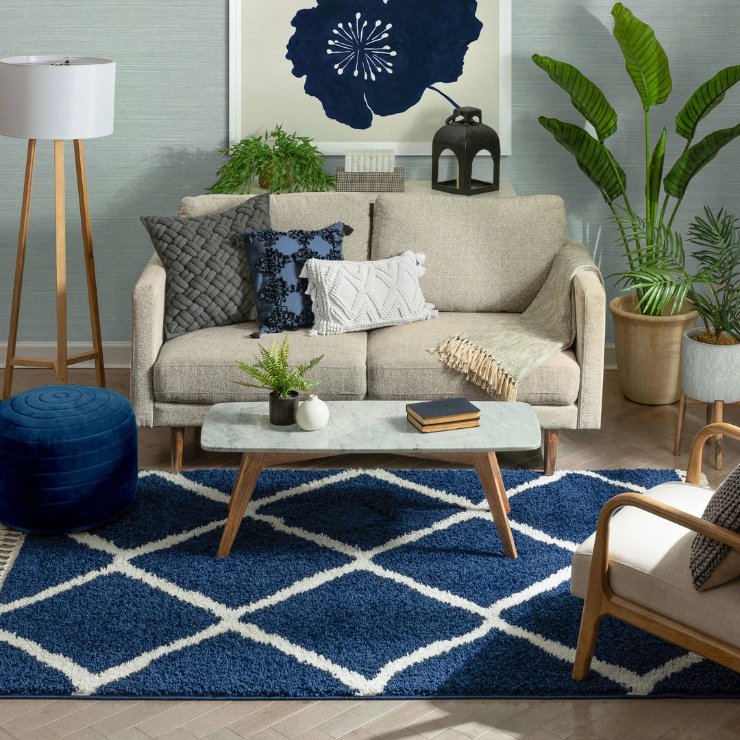 Well Woven Celosia Moroccan Trellis Shag Blue Rug 9 Well Woven Celosia Moroccan Trellis Shag Blue Rug