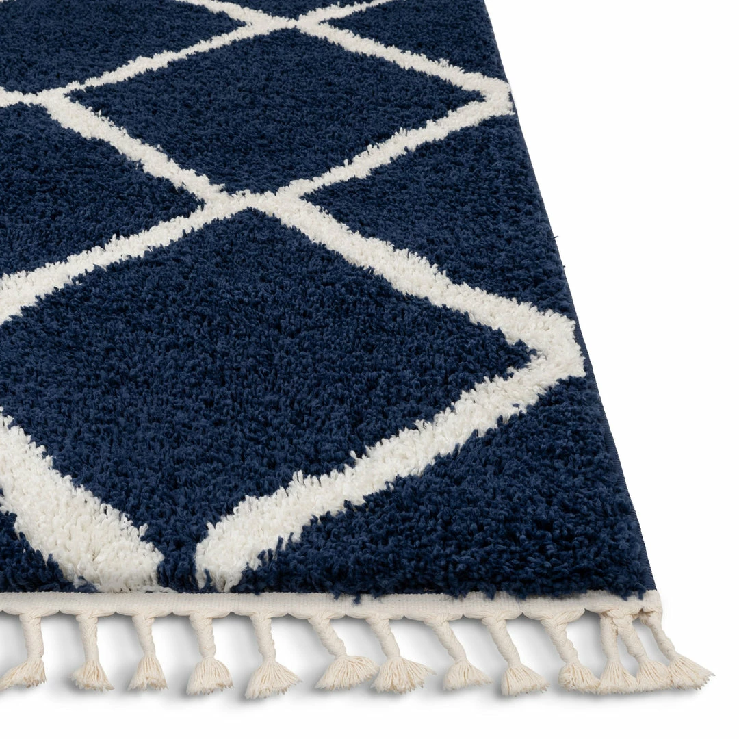 Well Woven Celosia Moroccan Trellis Shag Blue Rug 4 Well Woven Celosia Moroccan Trellis Shag Blue Rug