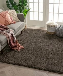 Well Woven Olympic Super Soft Peppercorn Grey Modern Shag Rug