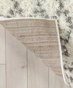 Well Woven Evora Moroccan Diamond Pattern Ivory Thick & Soft Shag Rug Global