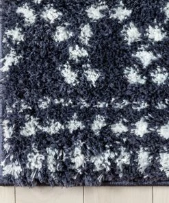 Well Woven Evora Moroccan Diamond Pattern Blue Thick & Soft Shag Rug Global