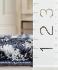 Well Woven Evora Moroccan Diamond Pattern Blue Thick & Soft Shag Rug Global