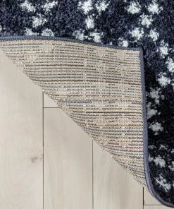 Well Woven Evora Moroccan Diamond Pattern Blue Thick & Soft Shag Rug Global