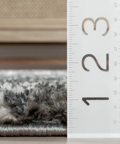 Well Woven Global Evora Moroccan Diamond Pattern Grey Thick & Soft Shag Rug