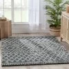 Well Woven Global Evora Moroccan Diamond Pattern Grey Thick & Soft Shag Rug