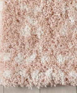 Well Woven Evora Moroccan Diamond Pattern Blush Thick & Soft Shag Rug
