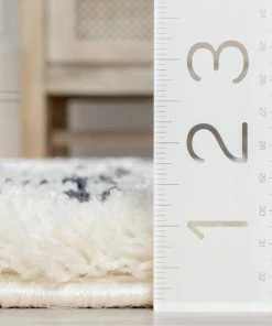 Well Woven Coimbra Moroccan Diamond Pattern Blue Thick & Soft Shag Rug Global