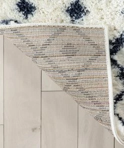 Well Woven Coimbra Moroccan Diamond Pattern Blue Thick & Soft Shag Rug Global