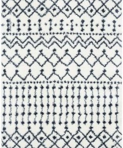 Well Woven Coimbra Moroccan Diamond Pattern Blue Thick & Soft Shag Rug Global
