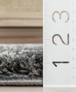 Well Woven Coimbra Moroccan Diamond Pattern Grey Thick & Soft Shag Rug Global