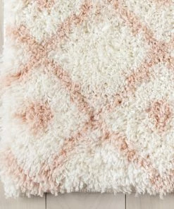 Well Woven Tribal Coimbra Moroccan Diamond Pattern Blush Thick & Soft Shag Rug 14 Well Woven Tribal Coimbra Moroccan Diamond Pattern Blush Thick & Soft Shag Rug