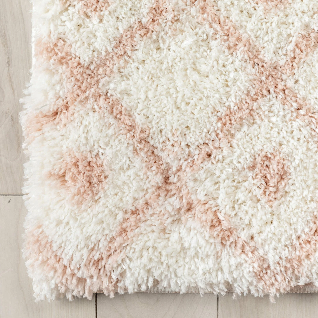 Well Woven Tribal Coimbra Moroccan Diamond Pattern Blush Thick & Soft Shag Rug 7 Well Woven Tribal Coimbra Moroccan Diamond Pattern Blush Thick & Soft Shag Rug