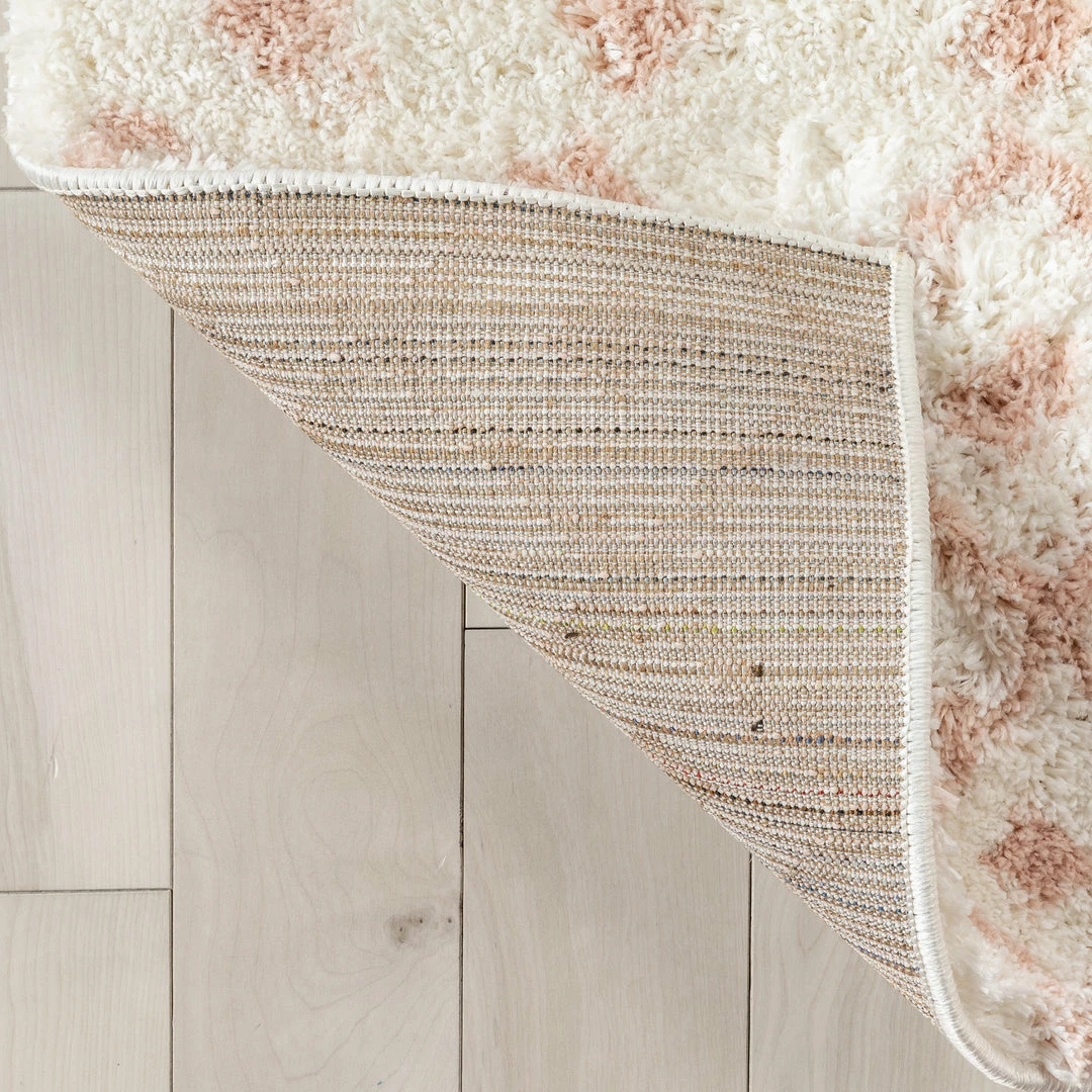 Well Woven Tribal Coimbra Moroccan Diamond Pattern Blush Thick & Soft Shag Rug 6 Well Woven Tribal Coimbra Moroccan Diamond Pattern Blush Thick & Soft Shag Rug