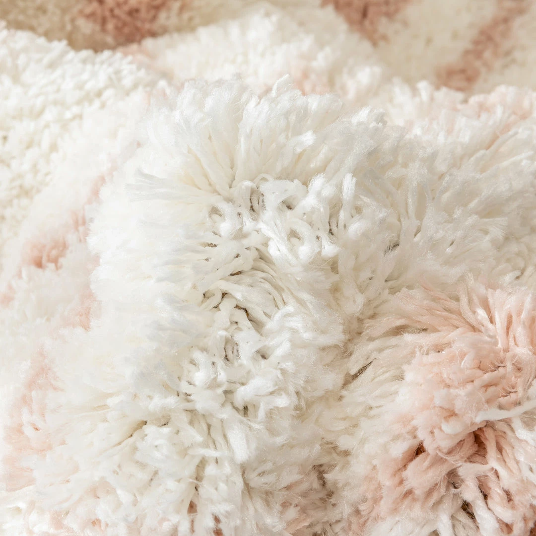 Well Woven Tribal Coimbra Moroccan Diamond Pattern Blush Thick & Soft Shag Rug 3 Well Woven Tribal Coimbra Moroccan Diamond Pattern Blush Thick & Soft Shag Rug