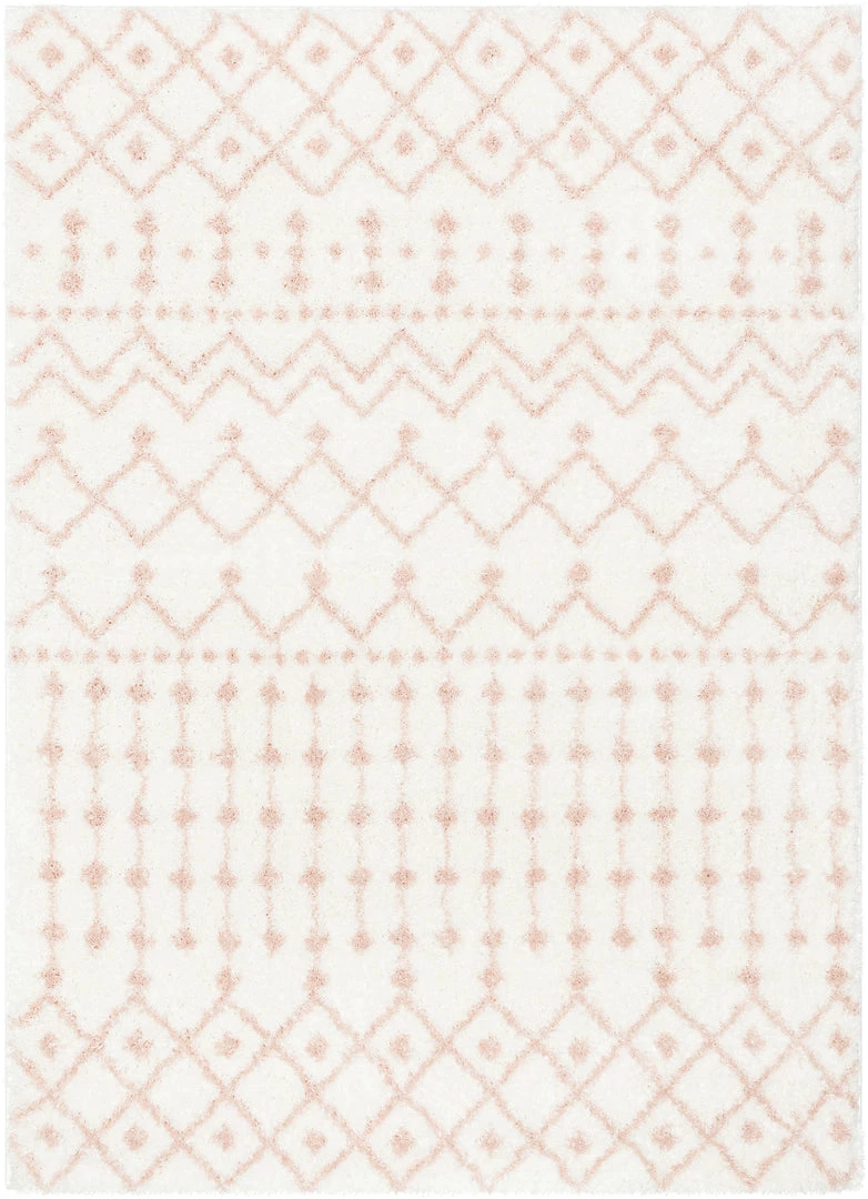 Well Woven Tribal Coimbra Moroccan Diamond Pattern Blush Thick & Soft Shag Rug 2 Well Woven Tribal Coimbra Moroccan Diamond Pattern Blush Thick & Soft Shag Rug