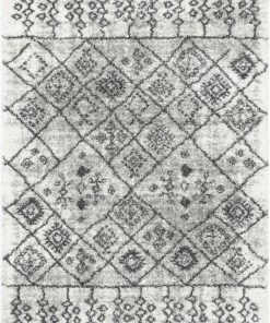 Well Woven Braga Tribal Geometric Pattern Ivory Thick & Soft Shag Rug Global