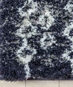 Well Woven Global Braga Tribal Geometric Pattern Blue Thick & Soft Shag Rug