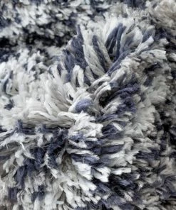 Well Woven Global Braga Tribal Geometric Pattern Blue Thick & Soft Shag Rug