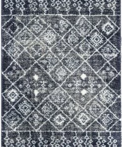 Well Woven Global Braga Tribal Geometric Pattern Blue Thick & Soft Shag Rug