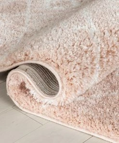 Well Woven Braga Tribal Geometric Pattern Blush Thick & Soft Shag Rug Global