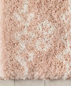 Well Woven Braga Tribal Geometric Pattern Blush Thick & Soft Shag Rug Global