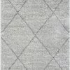 Well Woven Aviero Moroccan Lattice Trellis Ivory Thick & Soft Shag Rug Global