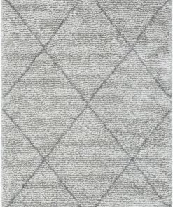 Well Woven Aviero Moroccan Lattice Trellis Ivory Thick & Soft Shag Rug Global