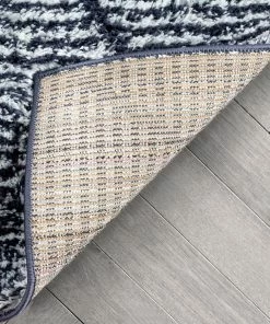 Well Woven Aviero Moroccan Lattice Trellis Blue Thick & Soft Shag Rug