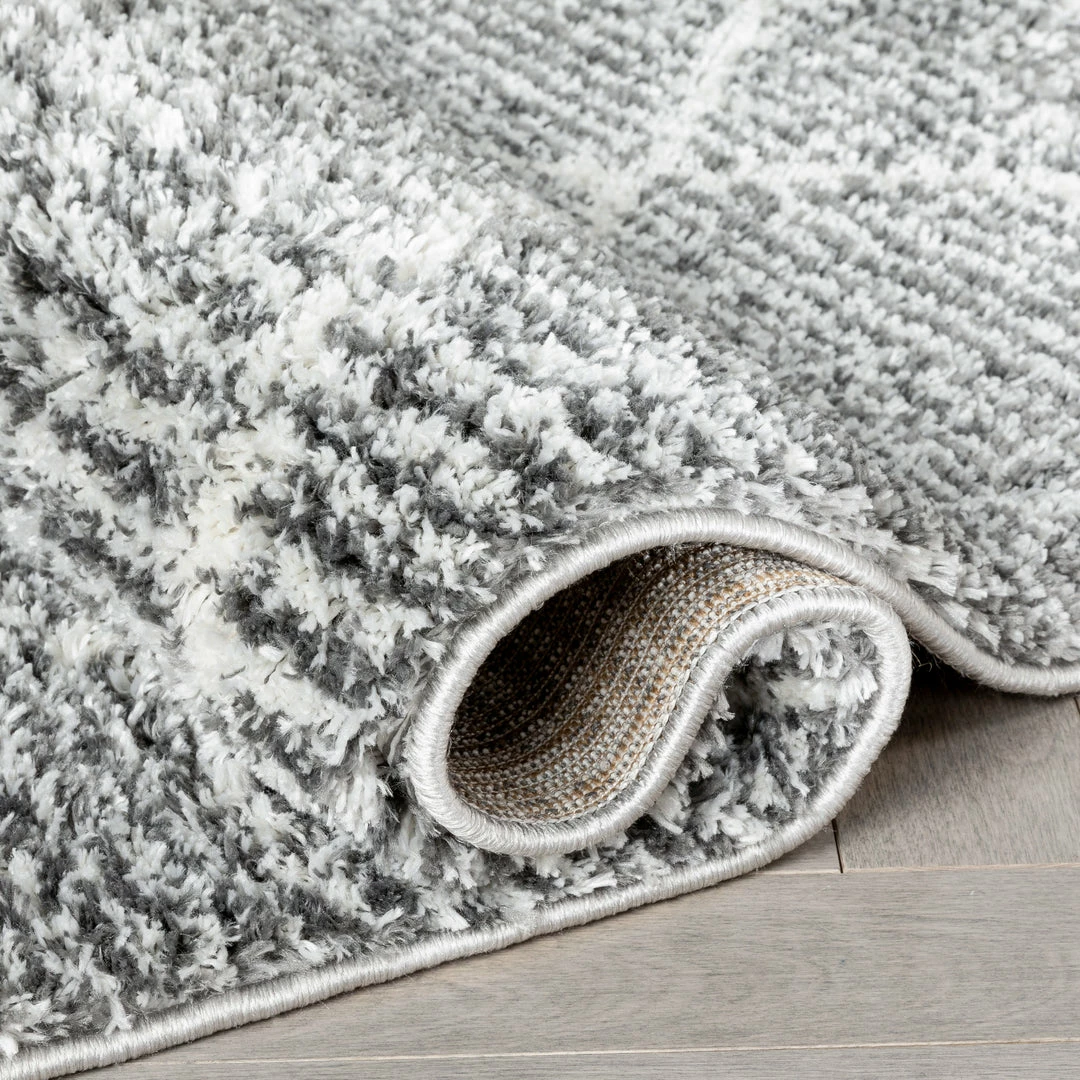 Well Woven Aviero Moroccan Lattice Trellis Grey Thick & Soft Shag Rug 3 Well Woven Aviero Moroccan Lattice Trellis Grey Thick & Soft Shag Rug