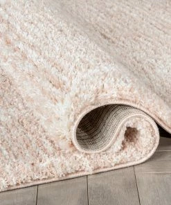 Well Woven Global Aviero Moroccan Lattice Trellis Blush Thick & Soft Shag Rug