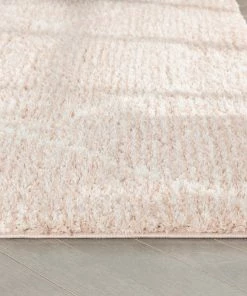 Well Woven Global Aviero Moroccan Lattice Trellis Blush Thick & Soft Shag Rug