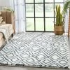 Well Woven Global Lagos Tribal Diamond Pattern Blue Thick & Soft Shag Rug