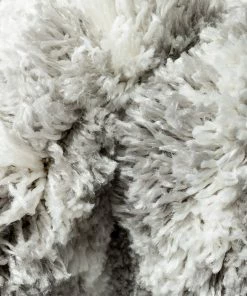 Well Woven Lagos Tribal Diamond Pattern Grey Thick & Soft Shag Rug