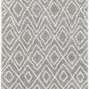 Well Woven Lagos Tribal Diamond Pattern Grey Thick & Soft Shag Rug