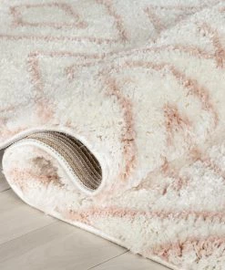 Well Woven Lagos Tribal Diamond Pattern Blush Thick & Soft Shag Rug 11 Well Woven Lagos Tribal Diamond Pattern Blush Thick & Soft Shag Rug