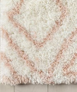 Well Woven Lagos Tribal Diamond Pattern Blush Thick & Soft Shag Rug 14 Well Woven Lagos Tribal Diamond Pattern Blush Thick & Soft Shag Rug