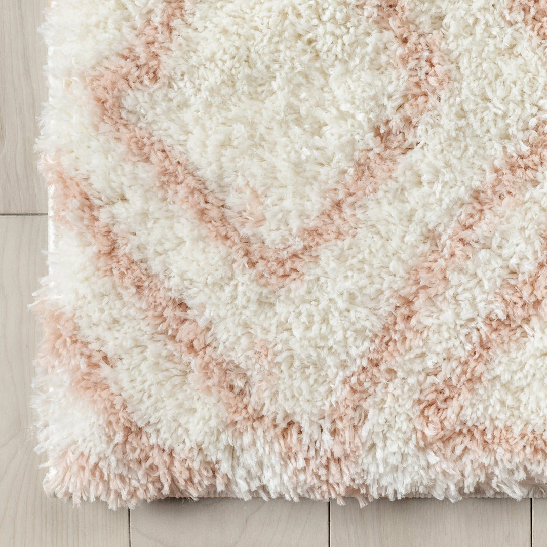 Well Woven Lagos Tribal Diamond Pattern Blush Thick & Soft Shag Rug 7 Well Woven Lagos Tribal Diamond Pattern Blush Thick & Soft Shag Rug