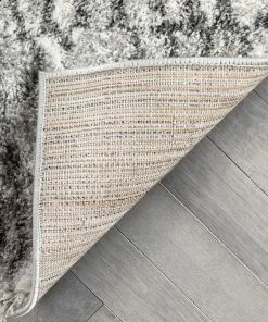 Well Woven Sintra Mid-Century Modern Geometric Pattern Ivory Thick & Soft Shag Rug