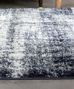 Well Woven Tribal Sintra Mid-Century Modern Geometric Pattern Blue Thick & Soft Shag Rug